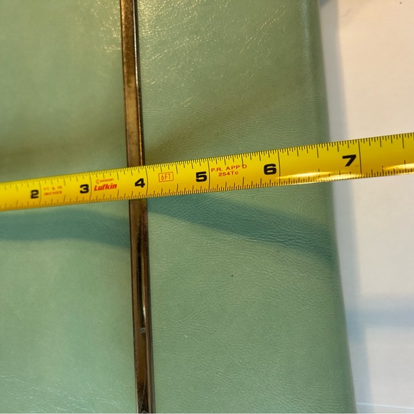 Vintage Markay Leather Clutch Hand Bag Green Gold Trim - Picture 13 of 14